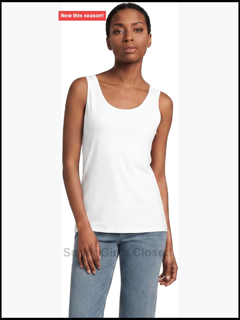 Cotton Relaxed V-Neck Tank Top Sleeveless Mid Hip Yoga